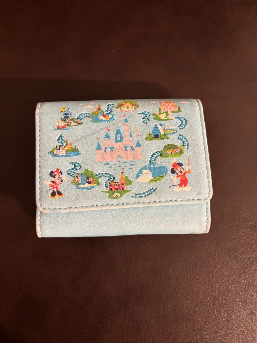 Loungefly Light Blue Disney Park Map Trifold Wallet
